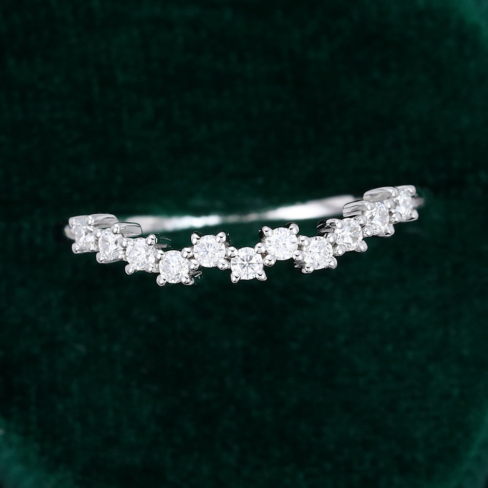 0.22 CT Round Moissanite Cluster Wedding Band - farrellouise
