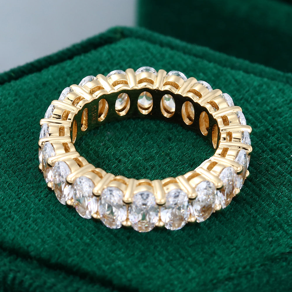 0.23 CT Oval Moissanite Full Eternity Wedding Band - farrellouise