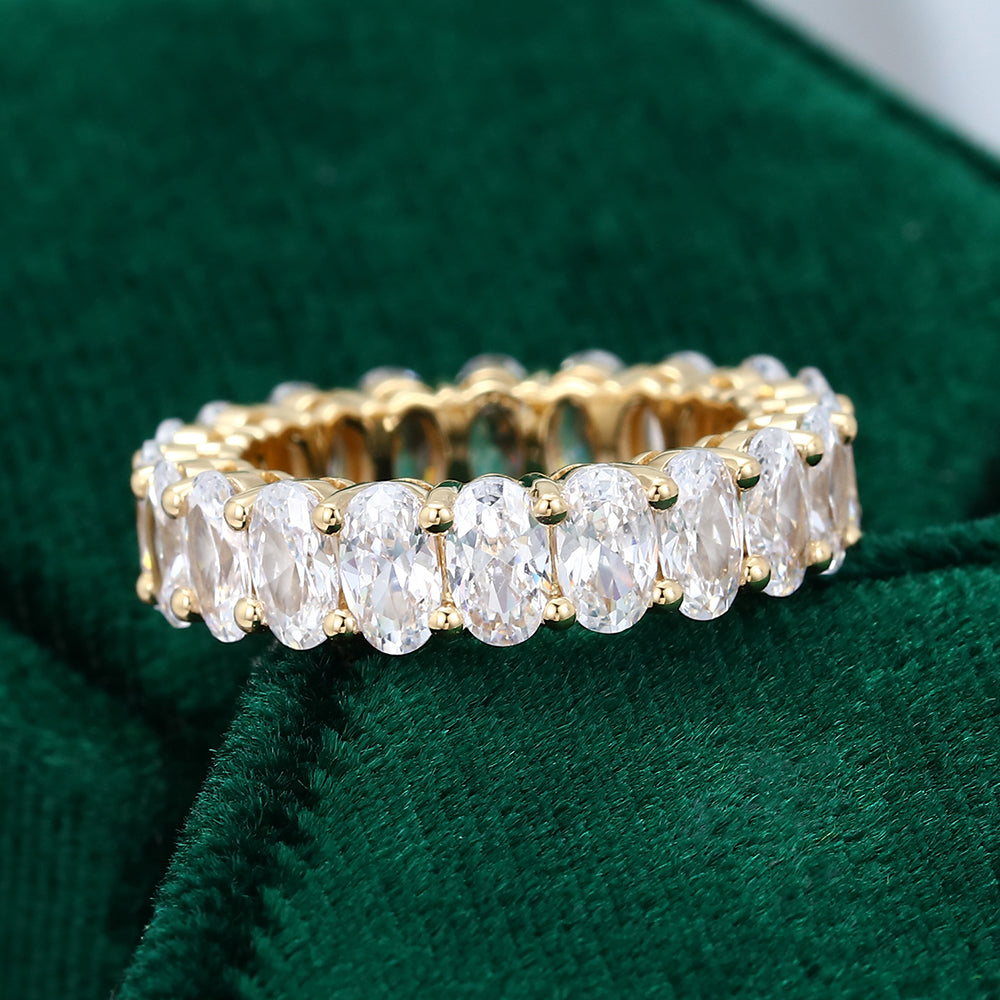 0.23 CT Oval Moissanite Full Eternity Wedding Band - farrellouise
