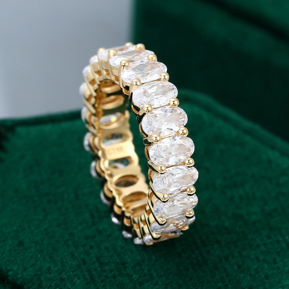 0.23 CT Oval Moissanite Full Eternity Wedding Band - farrellouise