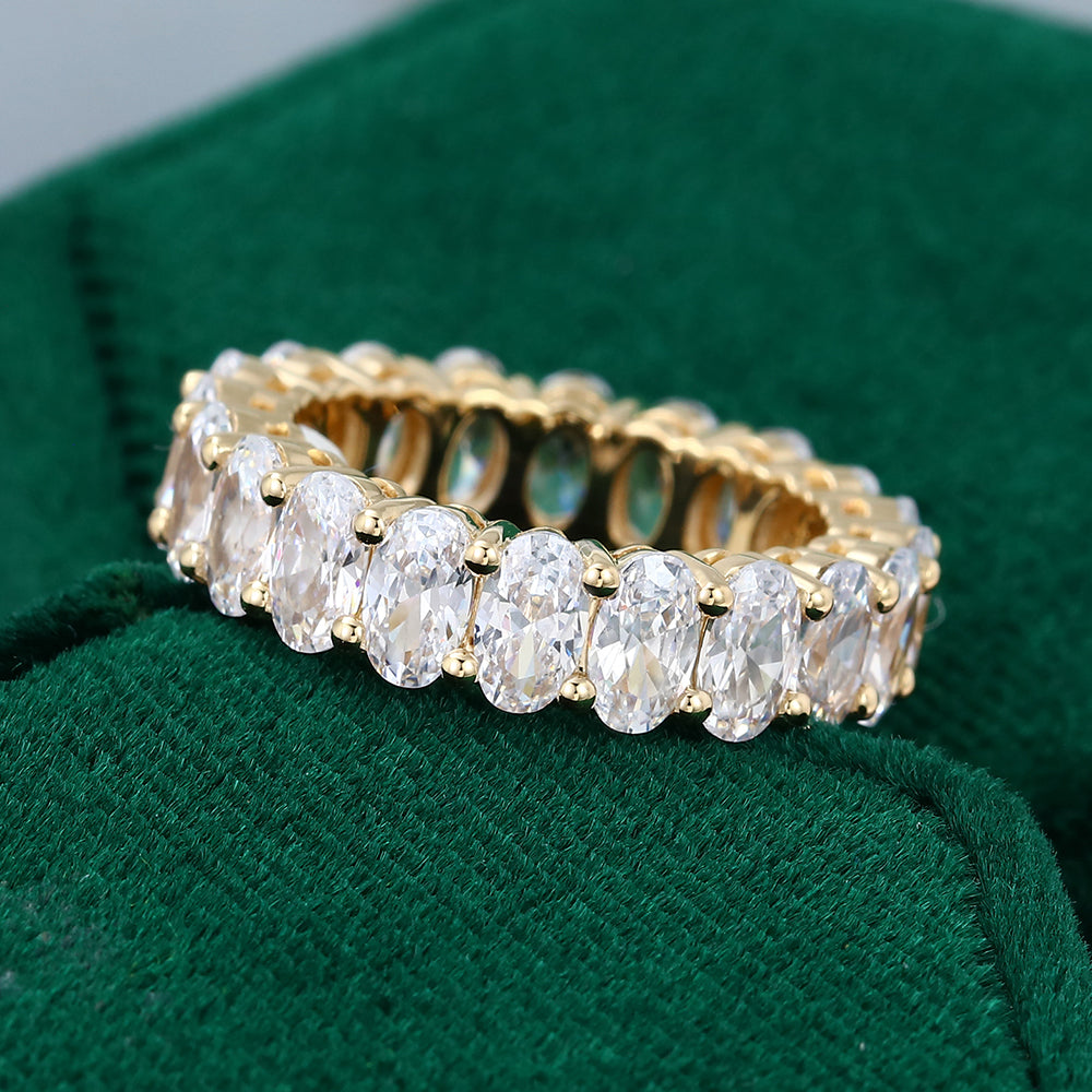 0.23 CT Oval Moissanite Full Eternity Wedding Band - farrellouise