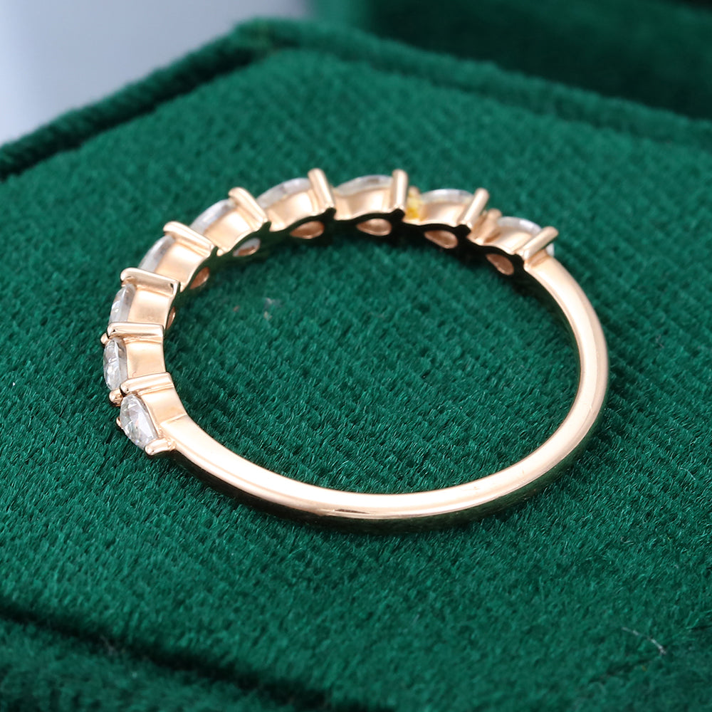 0.11 CT Pear Moissanite Half Eternity Wedding Band - farrellouise