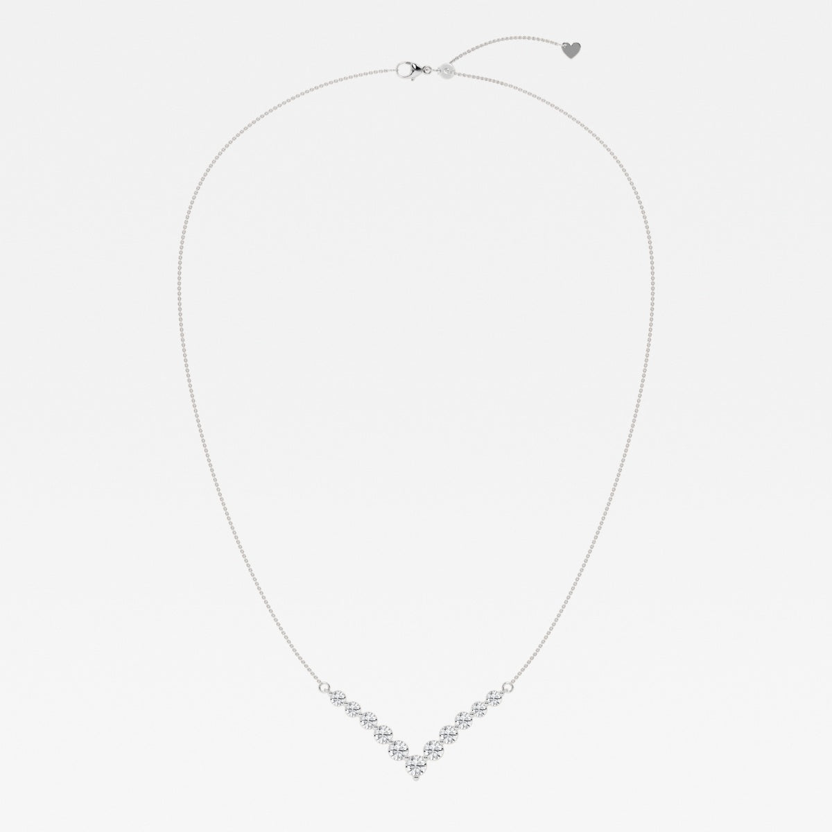 2.15 TCW Round Moissanite Diamond Chevron Style Necklace - farrellouise