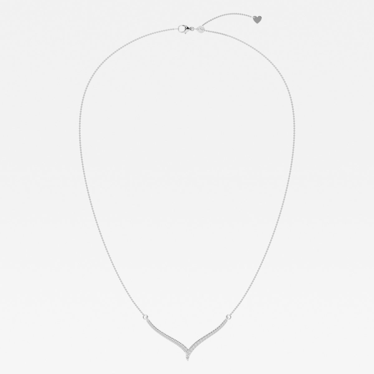 0.16 TCW Round Moissanite Diamond Petite Chevron Necklace - farrellouise