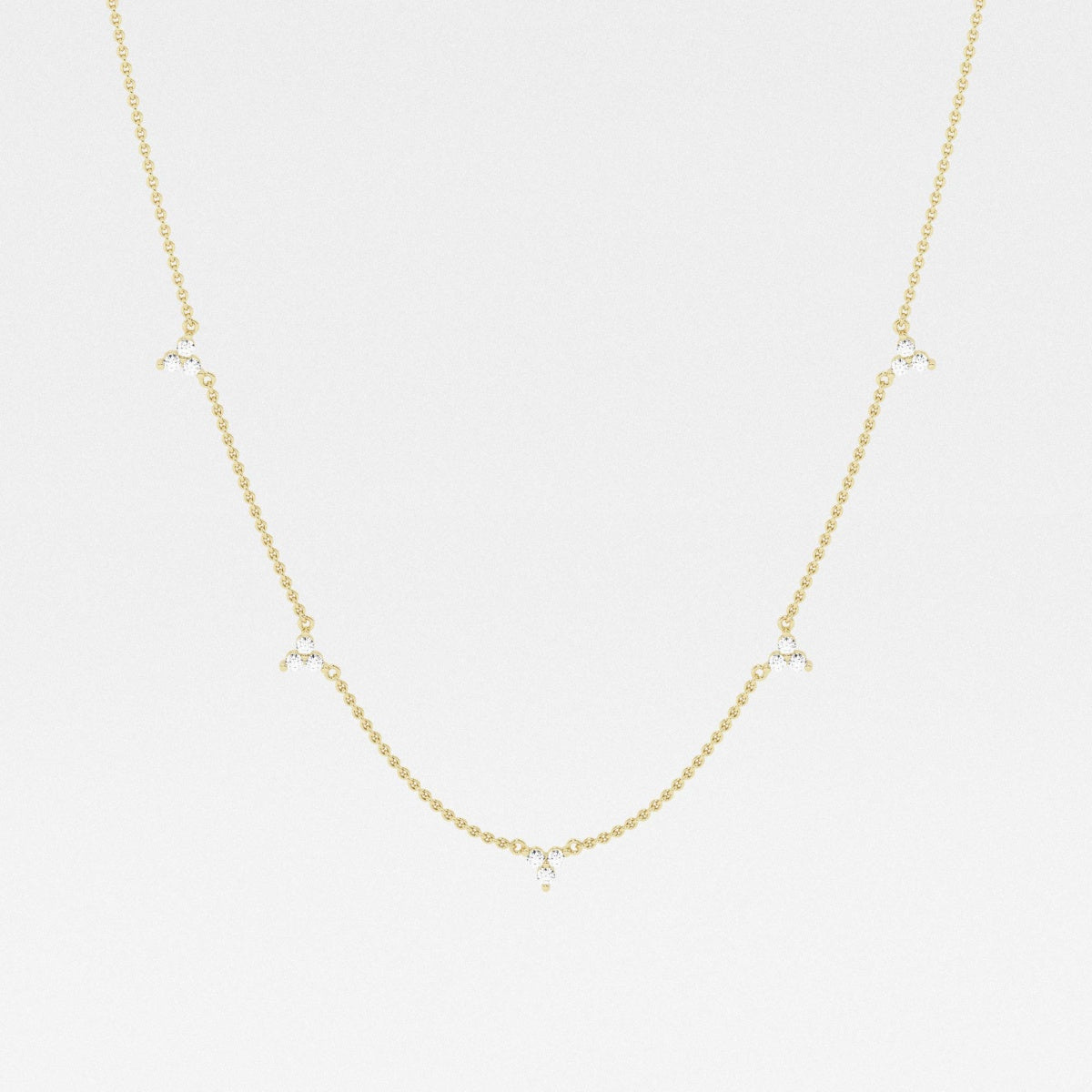 0.38 TCW Round Moissanite Diamond Dangle Necklace - farrellouise