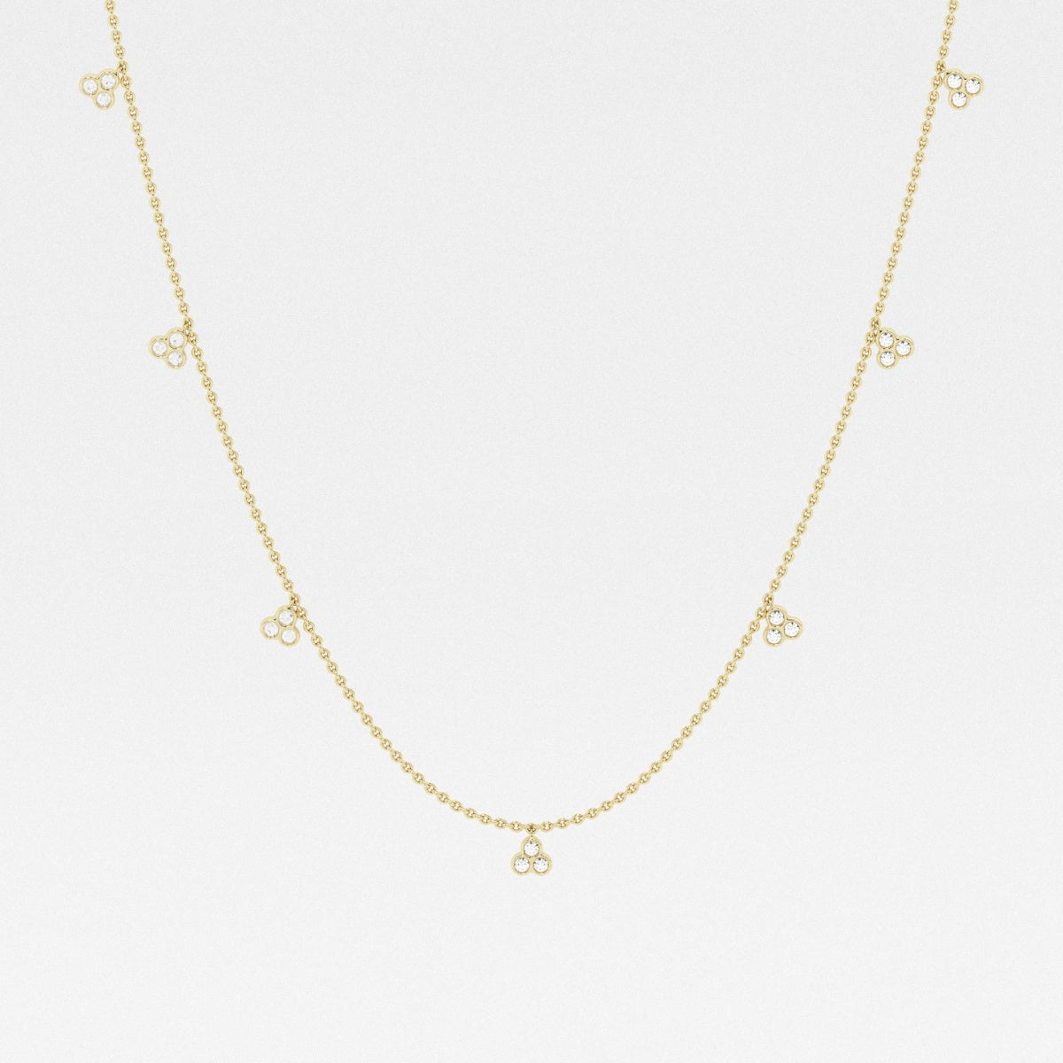 0.63 TCW Round Moissanite Diamond Dangle Necklace - farrellouise