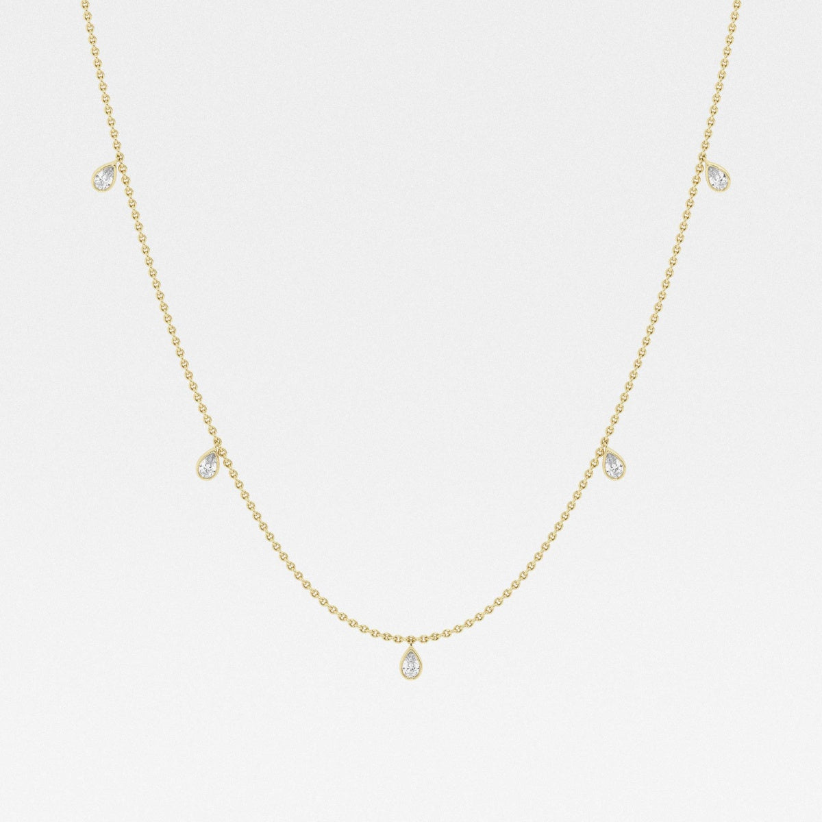 1.0 TCW Pear Moissanite Diamond Dangle Necklace - farrellouise