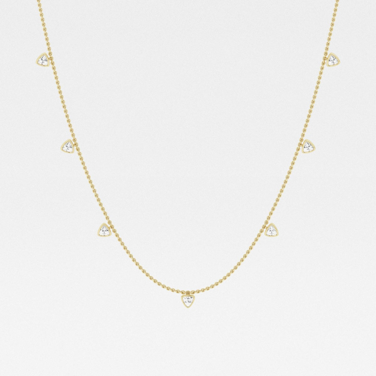 1.40 TCW Trillion Moissanite Diamond Dangle Necklace - farrellouise