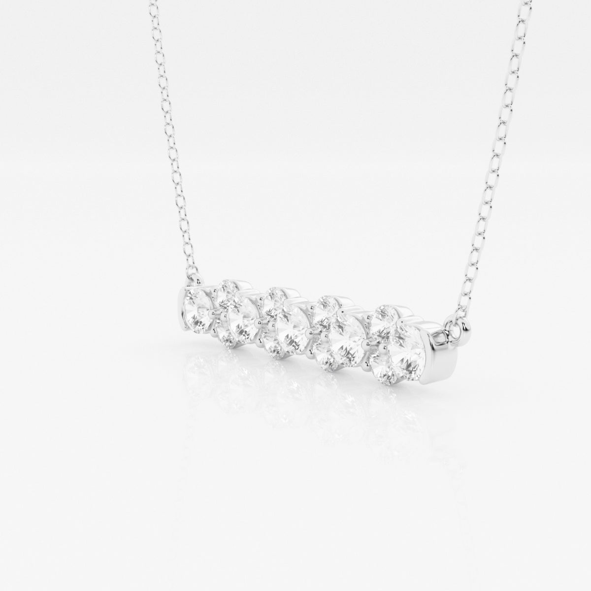1.50 TCW Round Moissanite Diamond Bar Setting Necklace - farrellouise