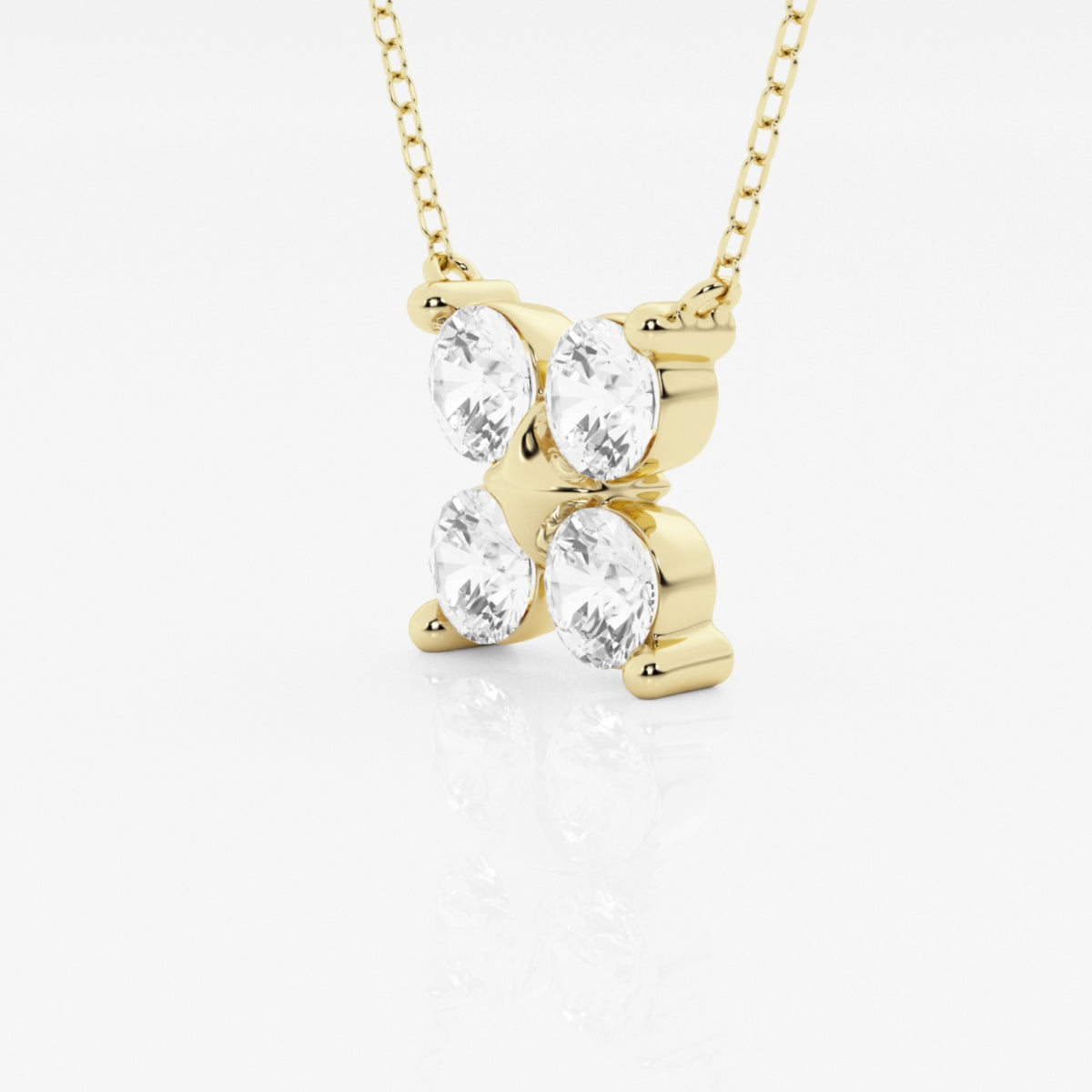 1.50 TCW Round Moissanite Diamond Clover Shape Necklace - farrellouise