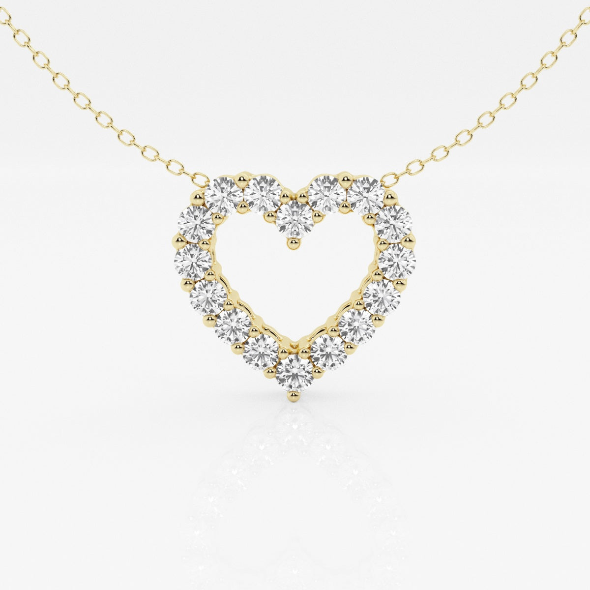 1.0 TCW Round Moissanite Diamond Heart Pendant Necklace - farrellouise