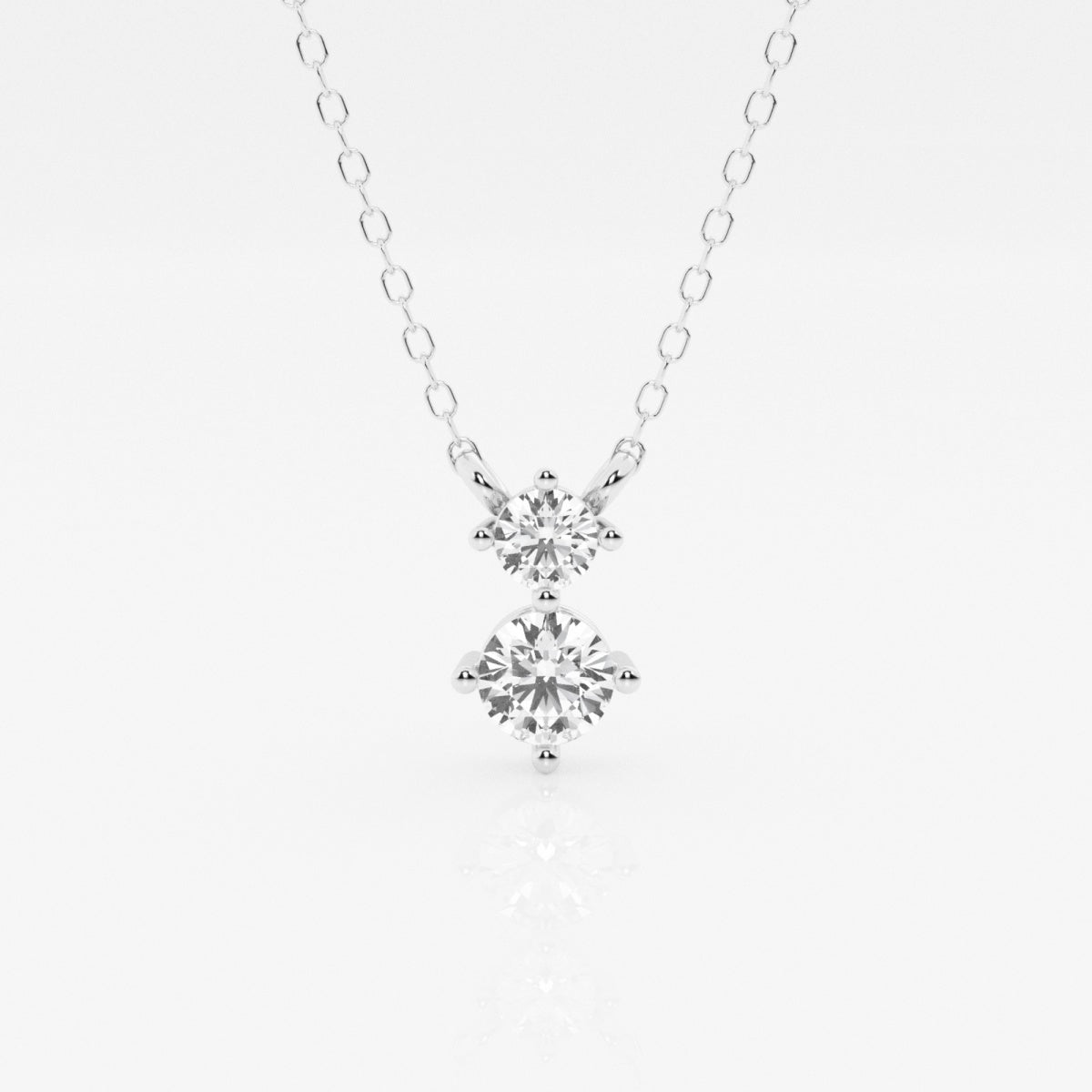 1.0 TCW Round Moissanite Diamond Two Stone Necklace - farrellouise