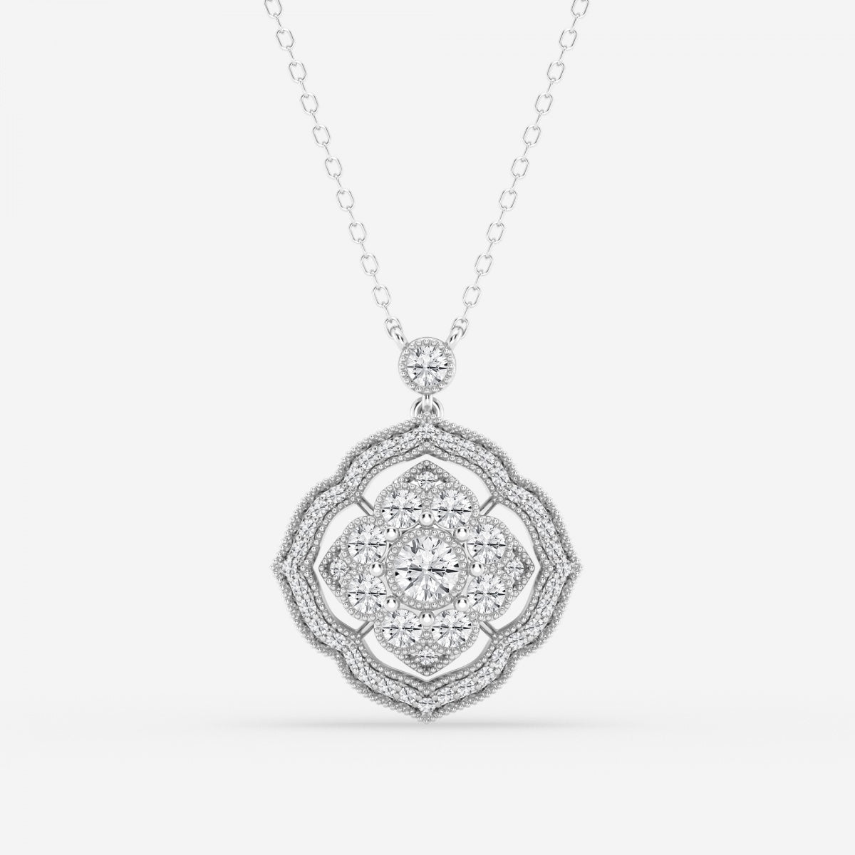 1.02 TCW Round Moissanite Diamond Cross Necklace - farrellouise