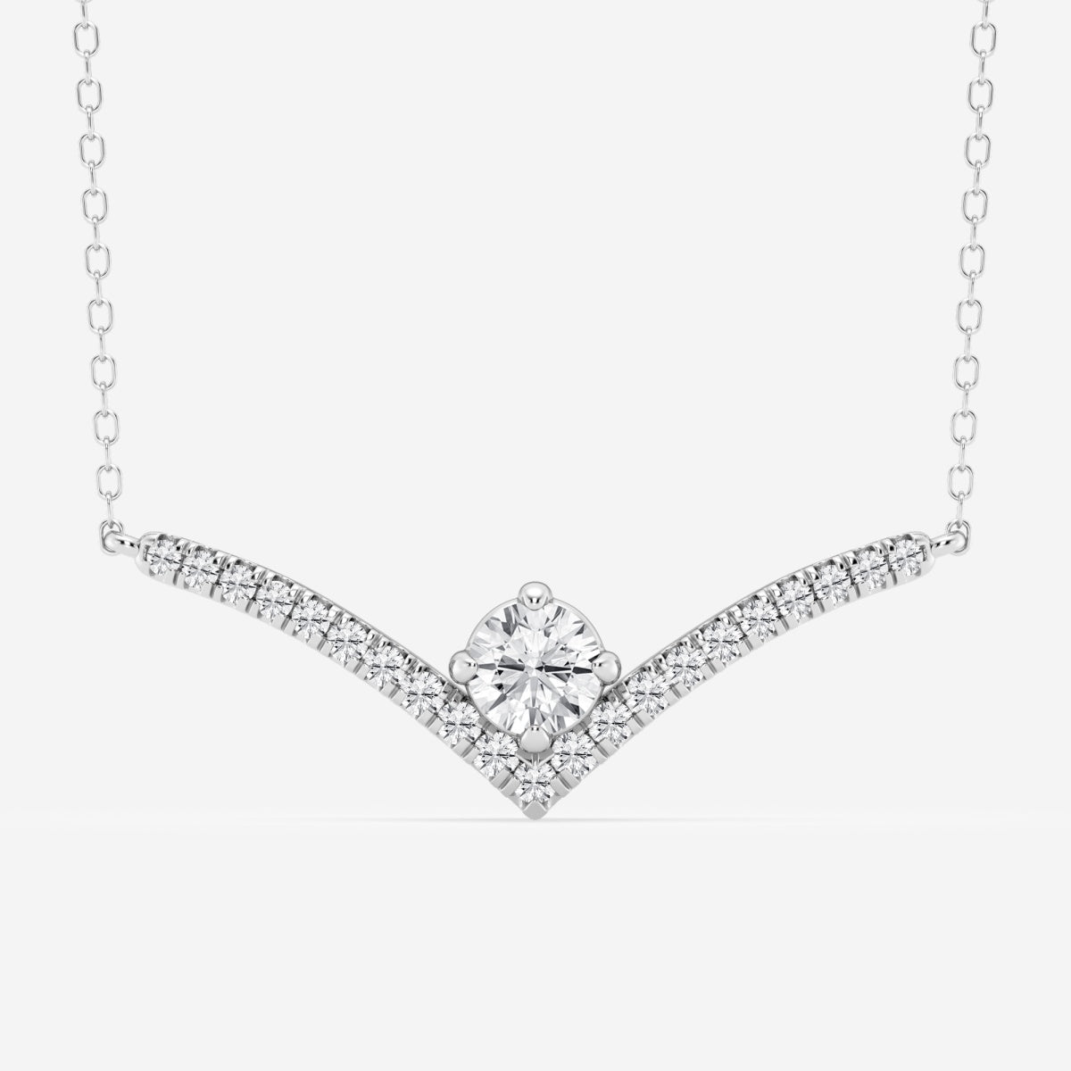 0.50 CT Round Moissanite Diamond Chevron Style Necklace - farrellouise