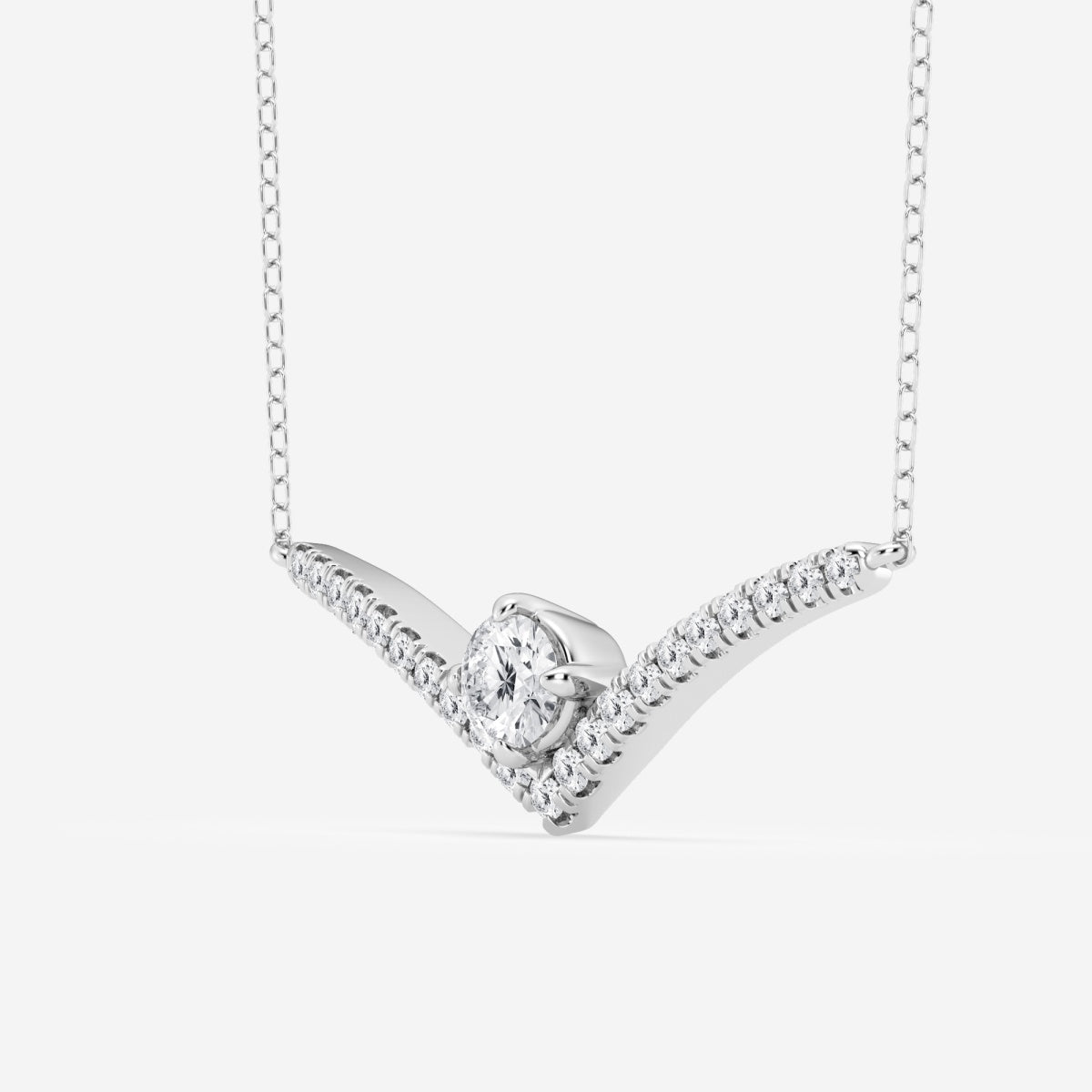 0.50 CT Round Moissanite Diamond Chevron Style Necklace - farrellouise