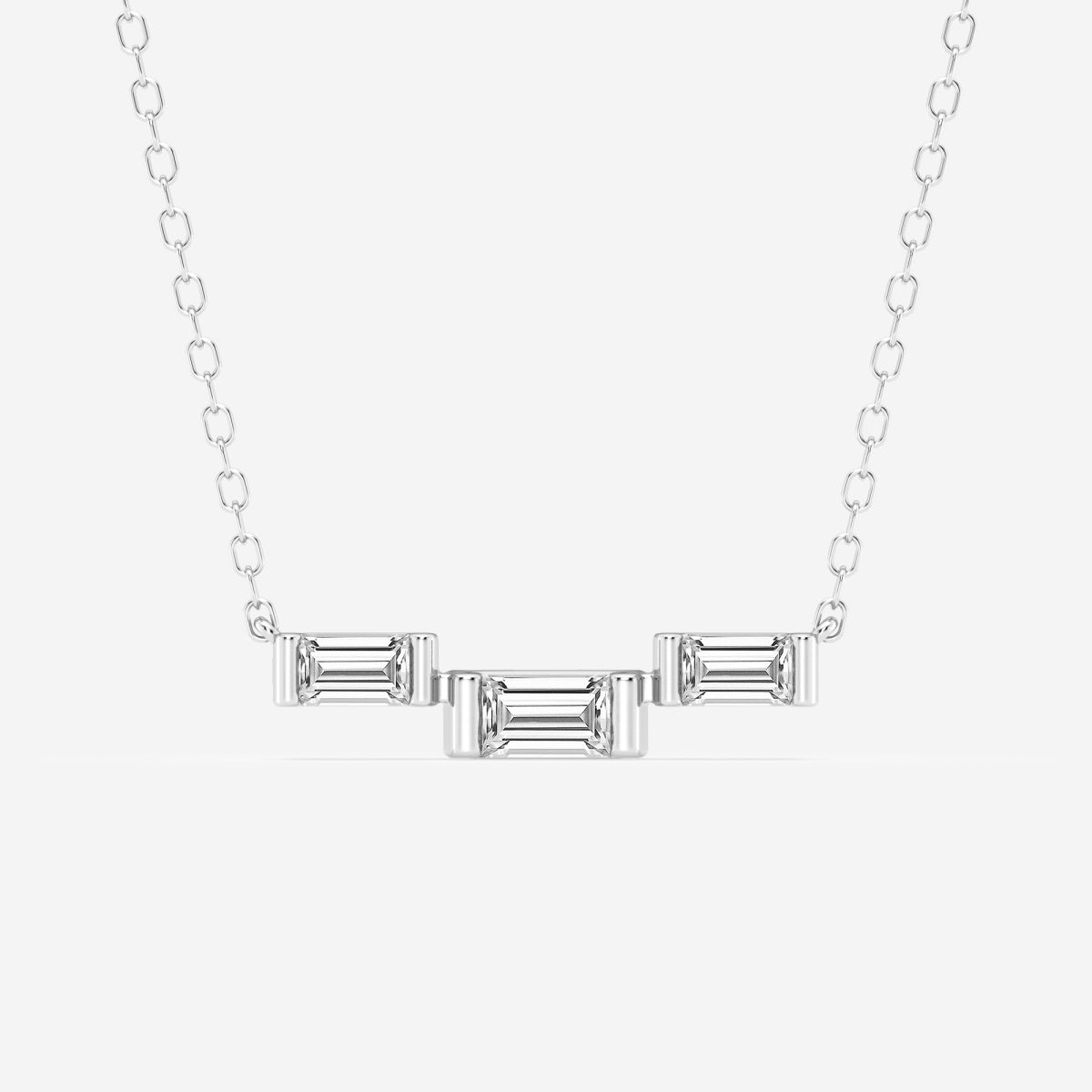 0.25 TCW Baguette Moissanite Diamond Three Stone Necklace - farrellouise