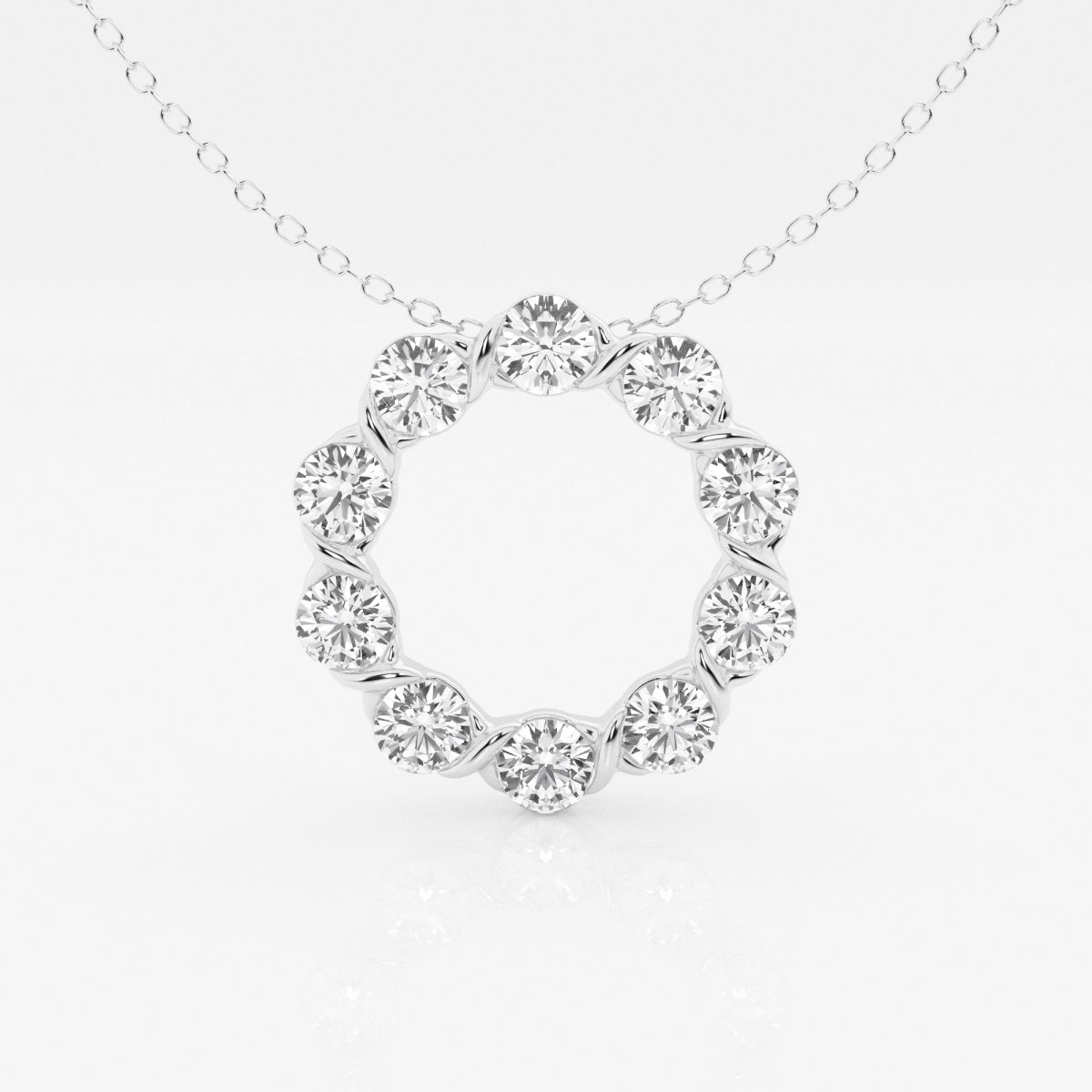 2.0 TCW Round Moissanite Diamond Circle Pendant Necklace - farrellouise