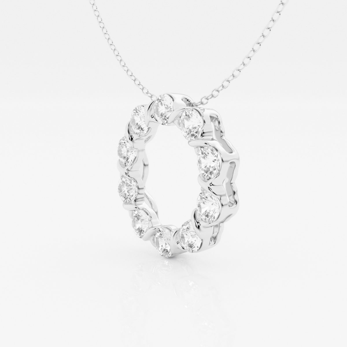 2.0 TCW Round Moissanite Diamond Circle Pendant Necklace - farrellouise