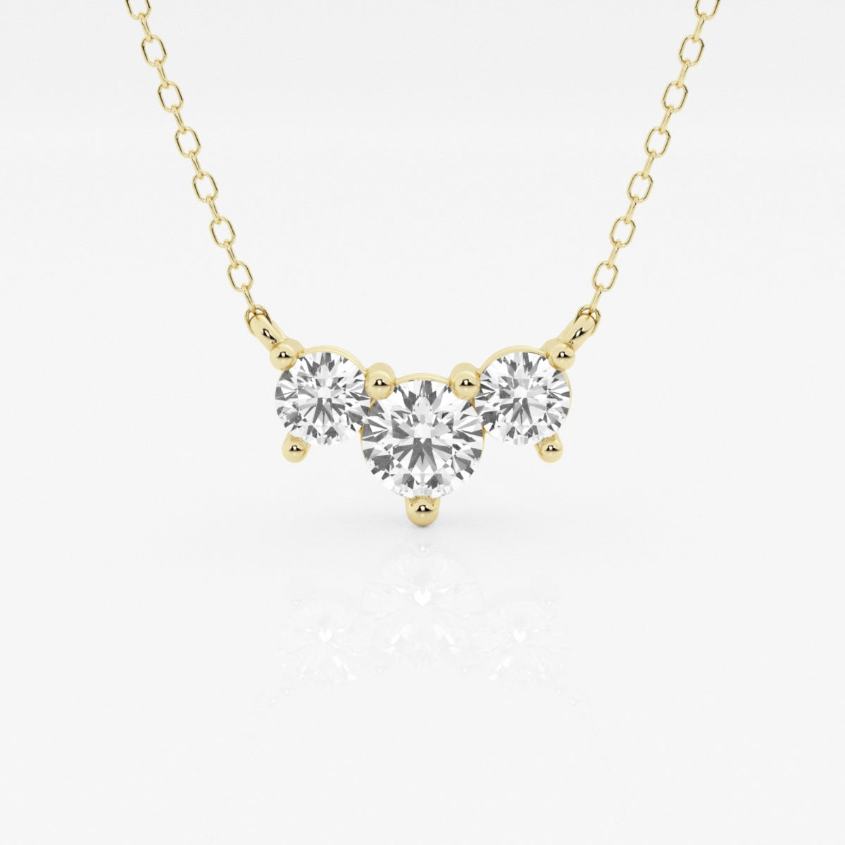 1.0 TCW Round Moissanite Diamond Three Stone Necklace - farrellouise