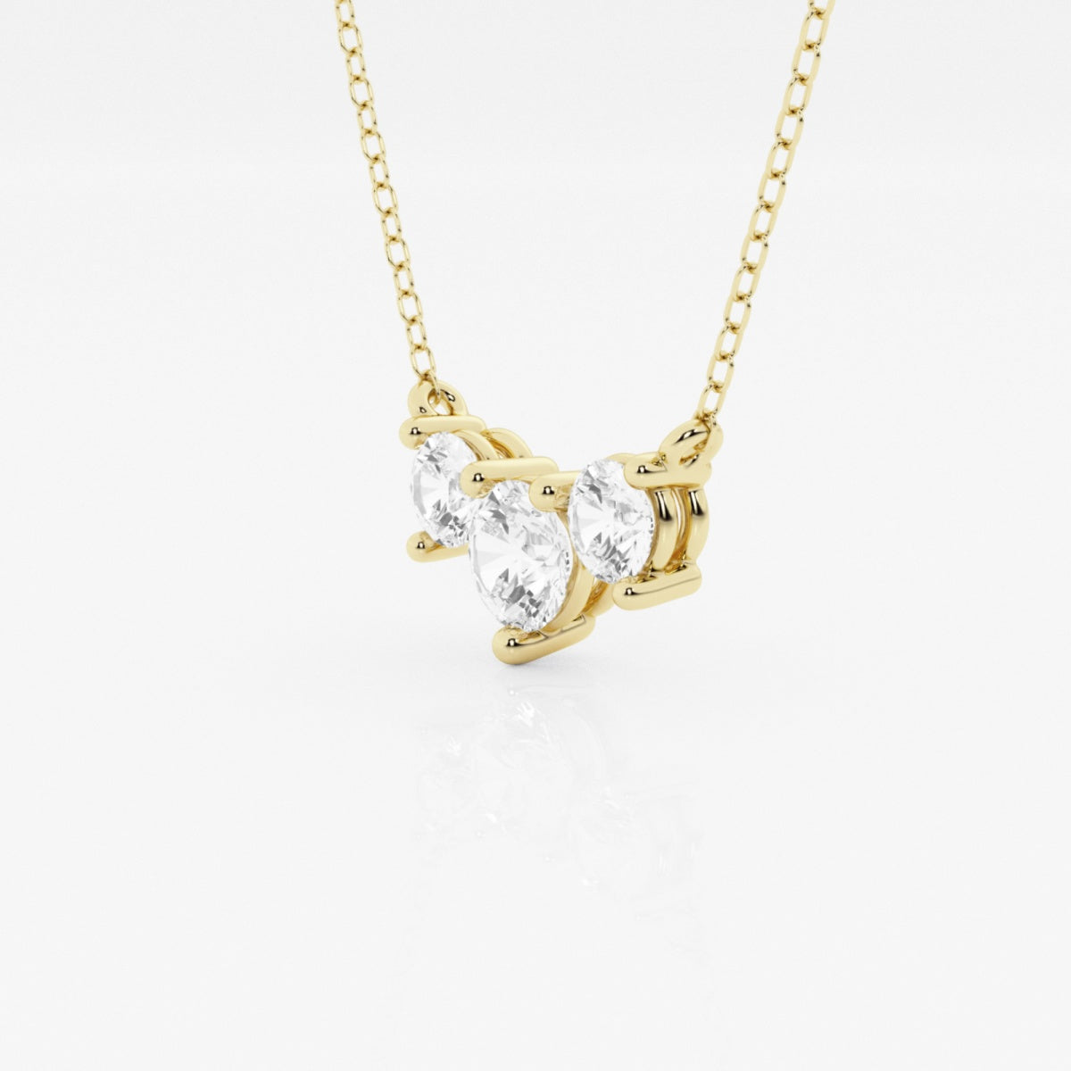 1.0 TCW Round Moissanite Diamond Three Stone Necklace - farrellouise