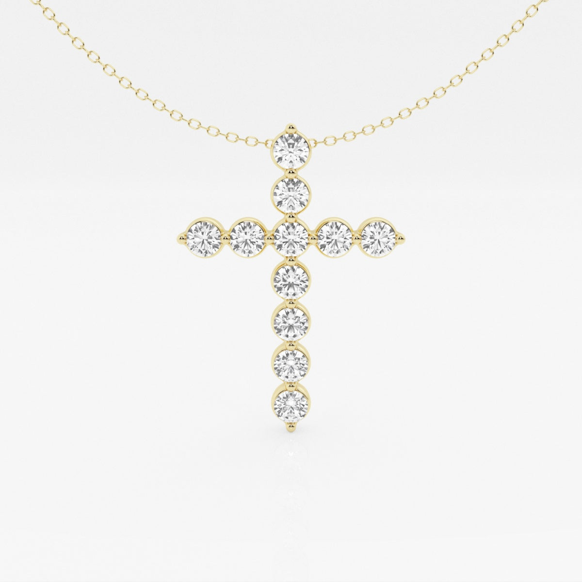2.0 TCW Round Moissanite Diamond Cross Necklace - farrellouise