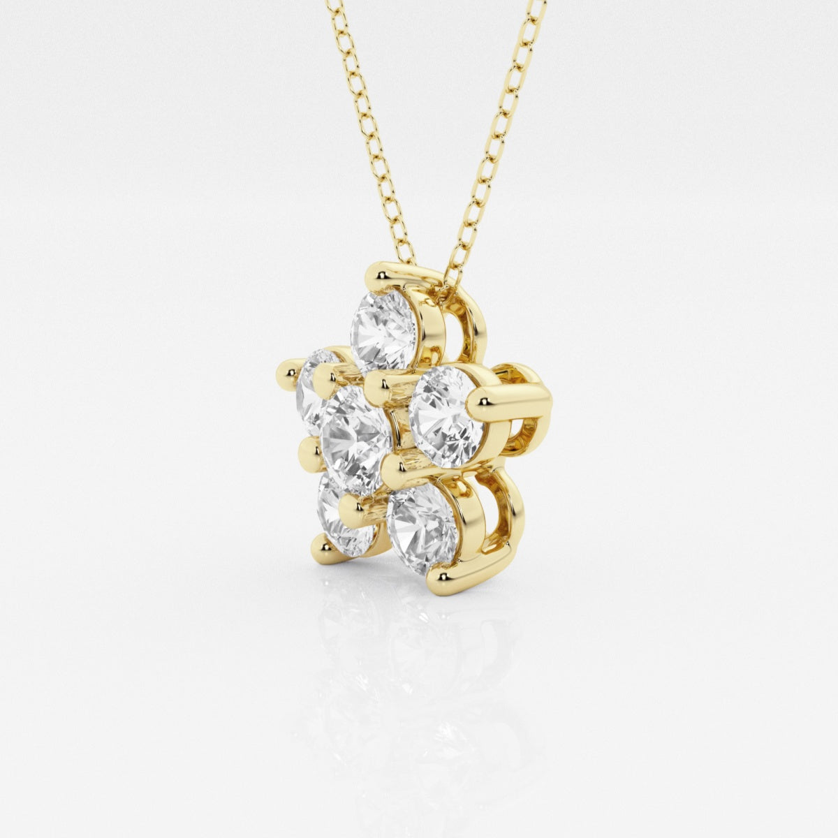 1.50 TCW Round Moissanite Diamond Flower Pendant Necklace - farrellouise