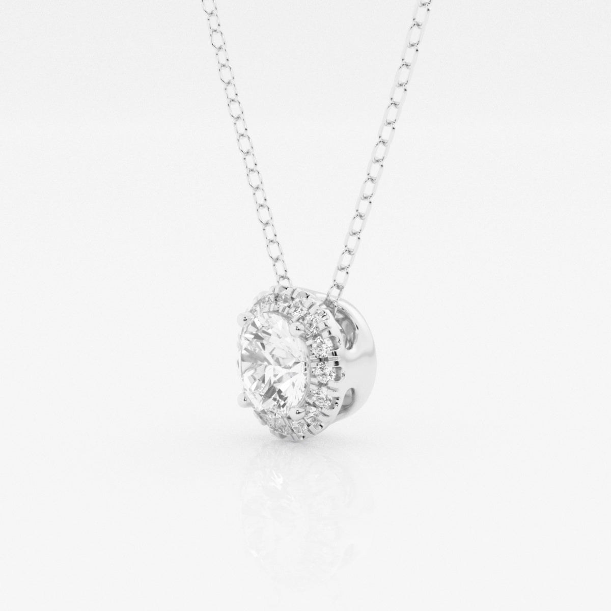 0.50 CT Round Moissanite Diamond Halo Necklace - farrellouise