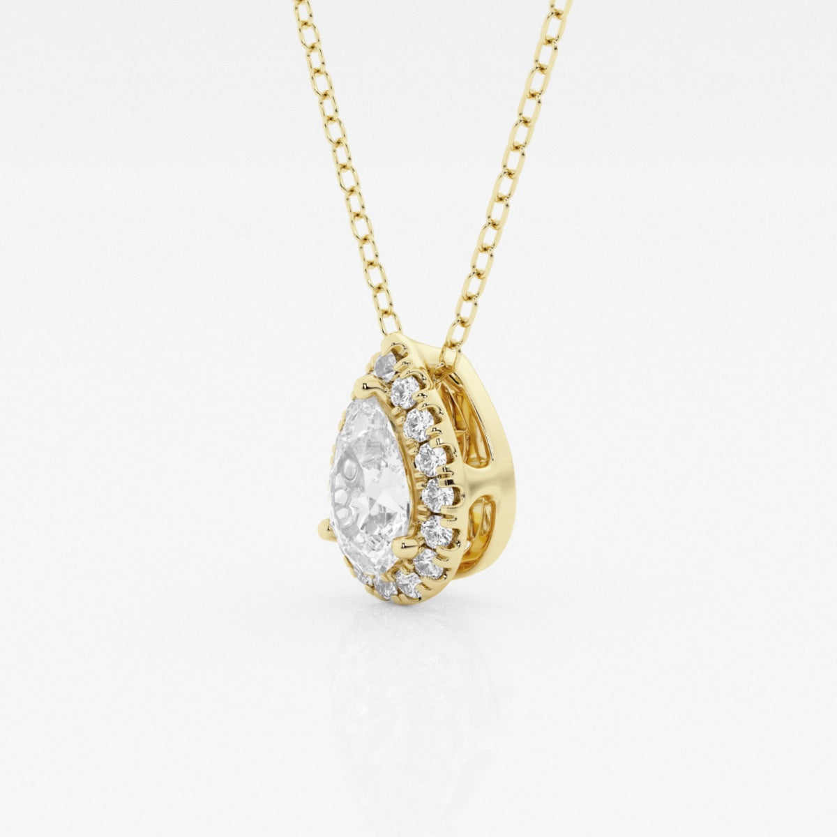 0.50 CT Pear Moissanite Diamond Halo Style Necklace - farrellouise