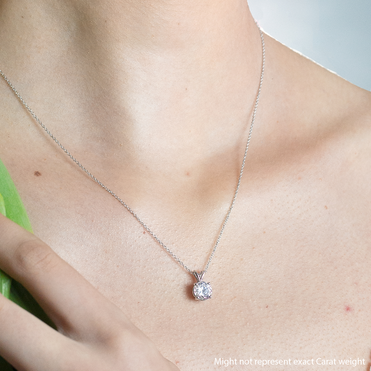 0.50 CT Round Moissanite Diamond Solitaire Necklace - farrellouise