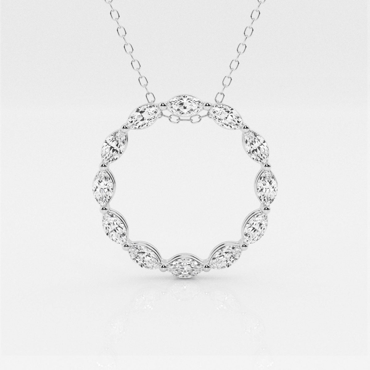 1.01 TCW Maquise Moissanite Diamond Circle Pendent Necklace - farrellouise