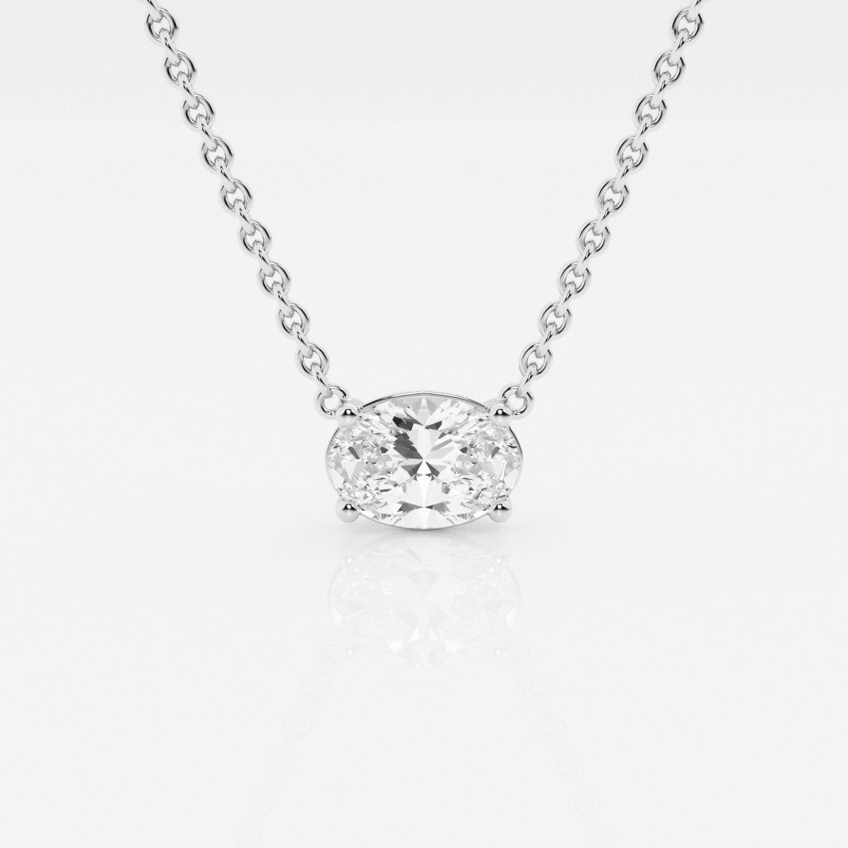 1.0 CT Oval Moissanite Diamond Solitaire Necklace - farrellouise
