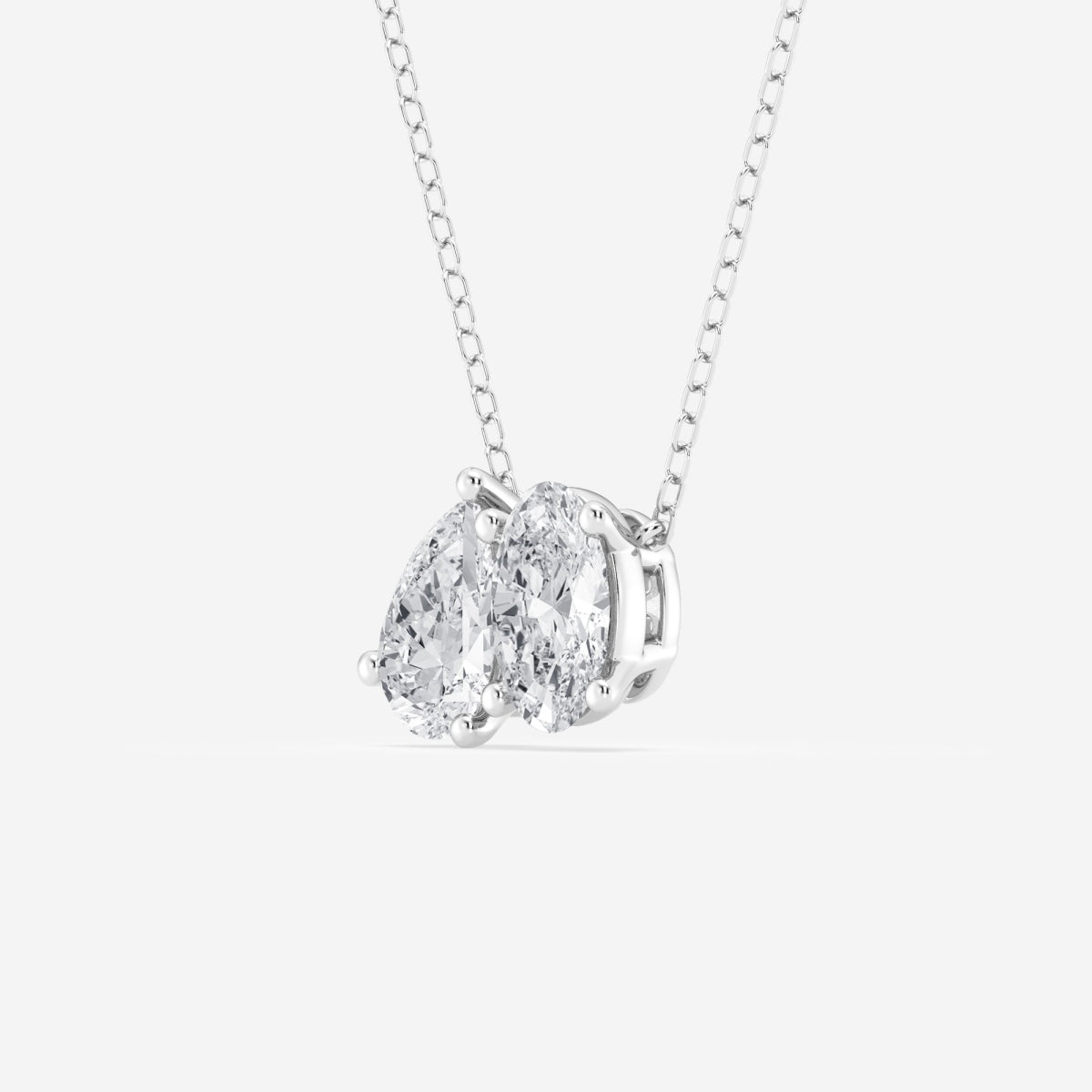 1.95 TCW Pear & Oval Moissanite Diamond Two Stone Necklace - farrellouise