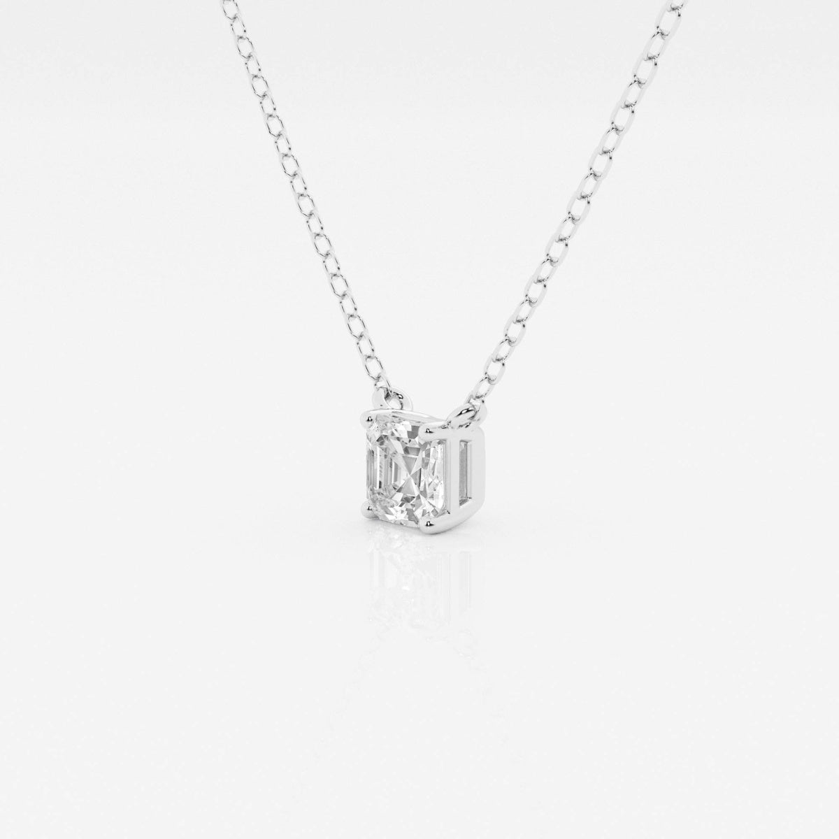 0.50 CT Asscher Moissanite Diamond Solitaire Necklace - farrellouise