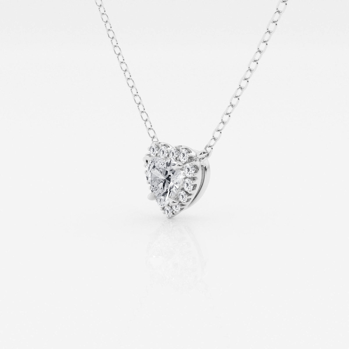 0.40 CT Heart Moissanite Diamond Halo Style Necklace - farrellouise