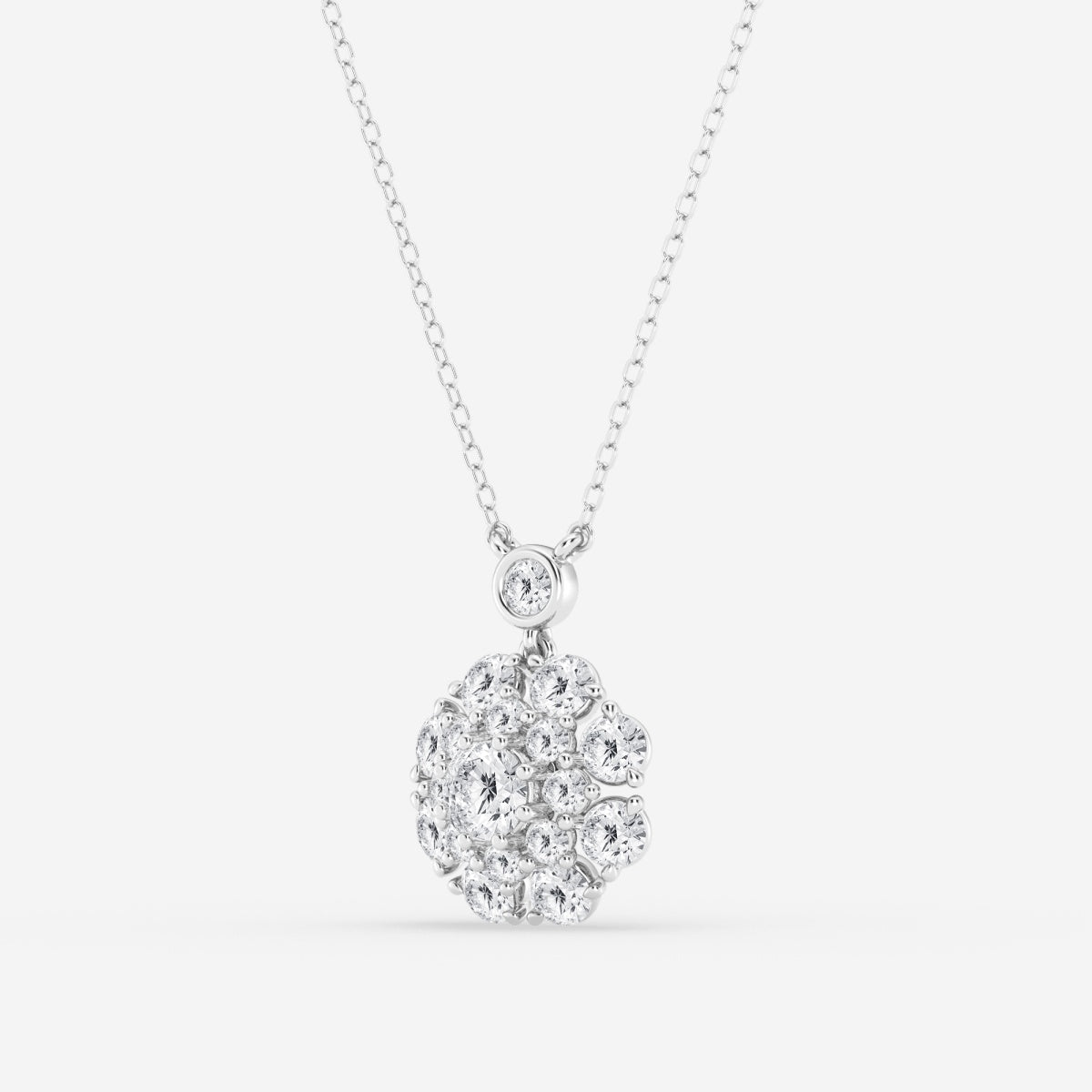 1.51 TCW Round Moissanite Diamond Vintage Multidimensional Pendant Necklace - farrellouise