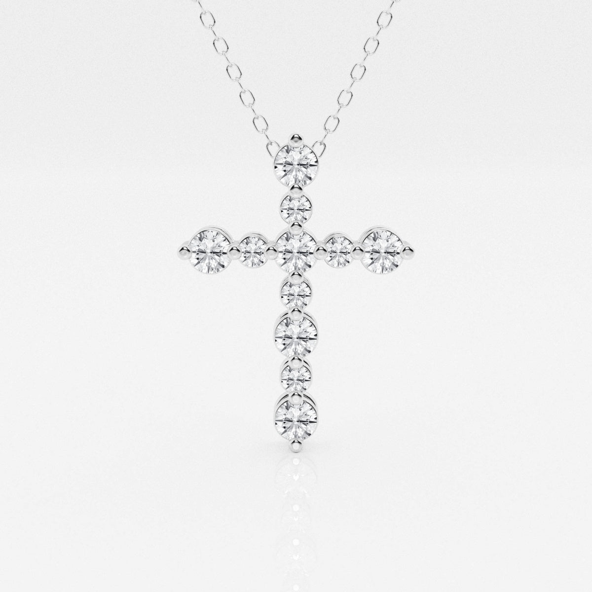 0.75 TCW Round Moissanite Diamond Cross Necklace - farrellouise