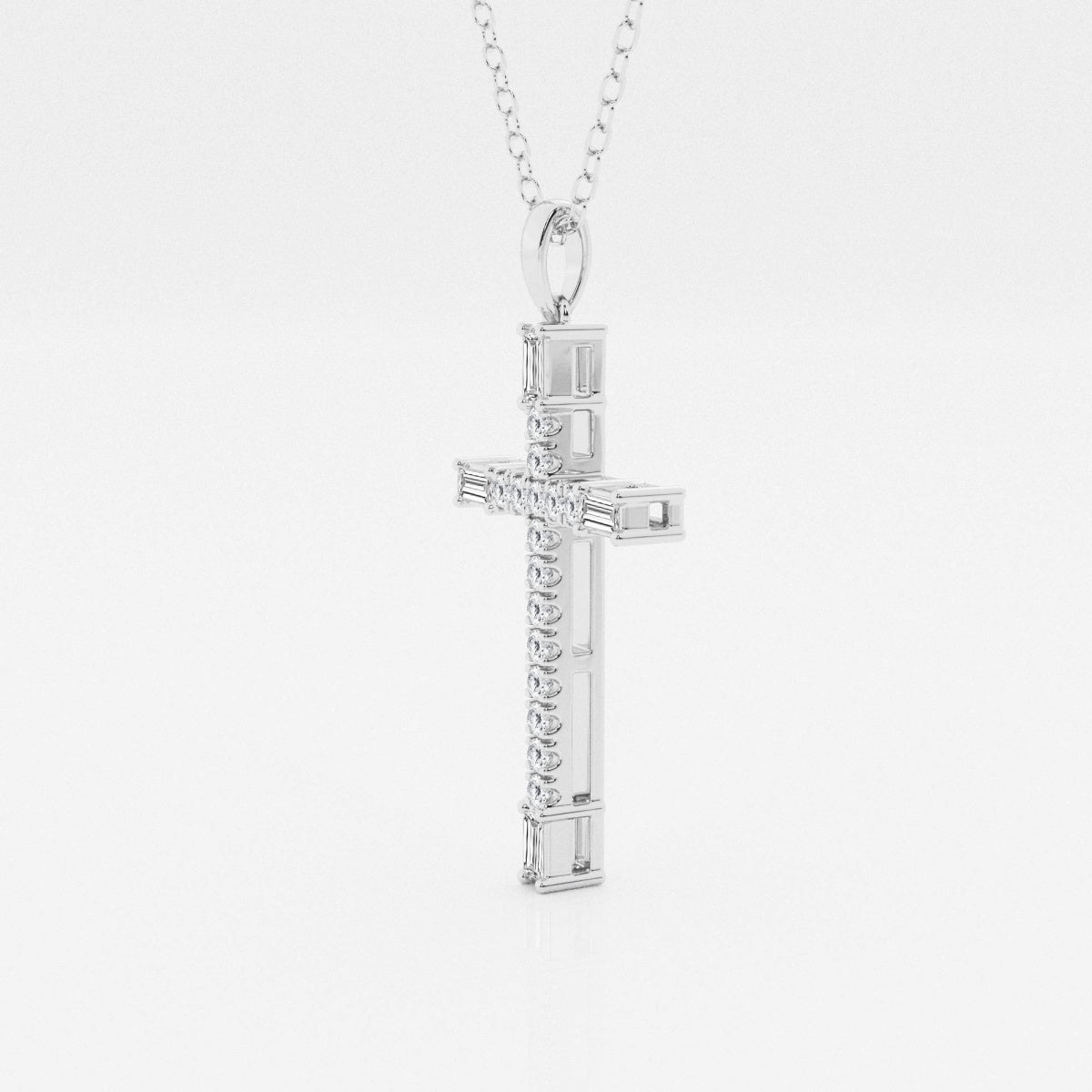 0.24 TCW Round Moissanite Diamond Cross Necklace - farrellouise