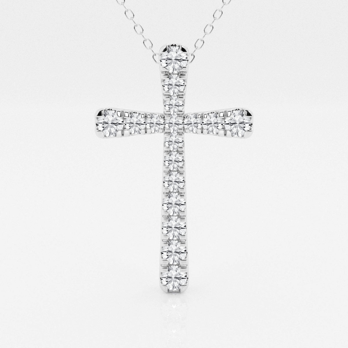 1.03 TCW Round Moissanite Diamond Cross Necklace - farrellouise