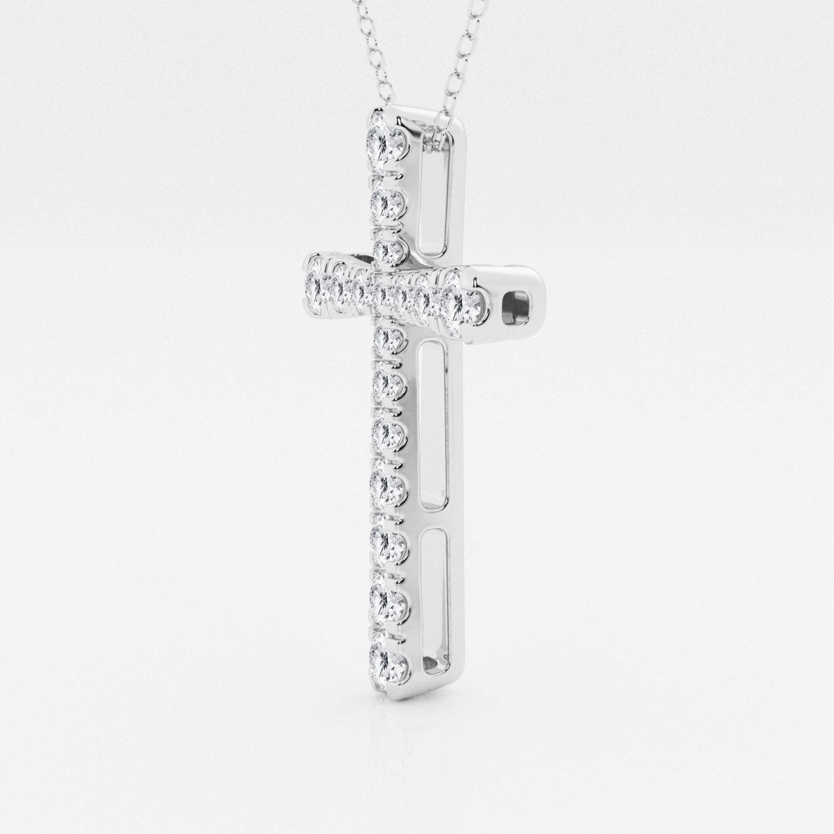 1.03 TCW Round Moissanite Diamond Cross Necklace - farrellouise
