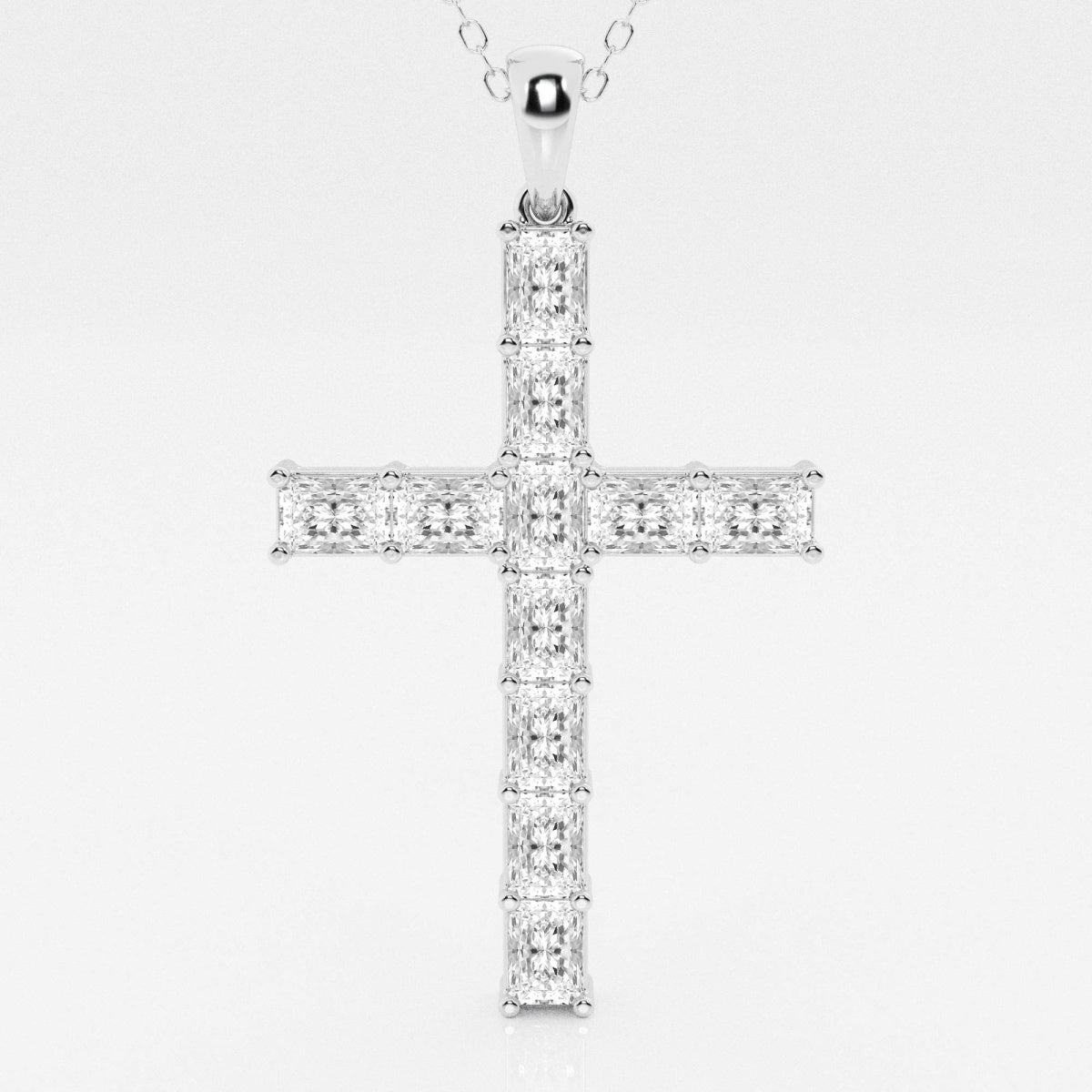 2.06 TCW Radiant Moissanite Diamond Cross Necklace - farrellouise