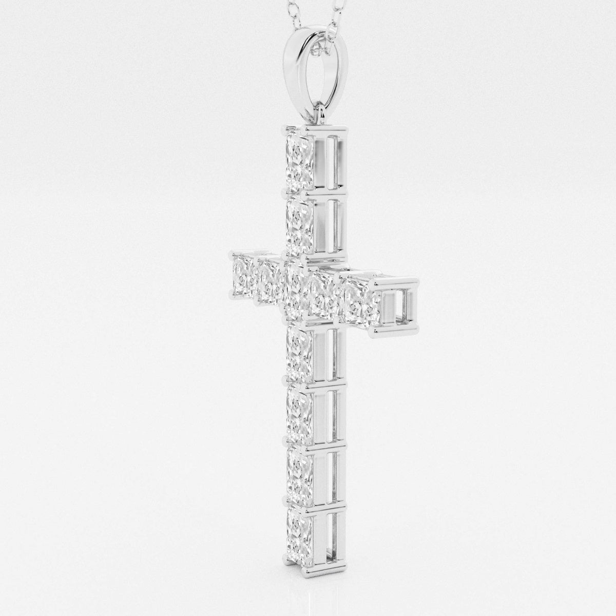 2.06 TCW Radiant Moissanite Diamond Cross Necklace - farrellouise