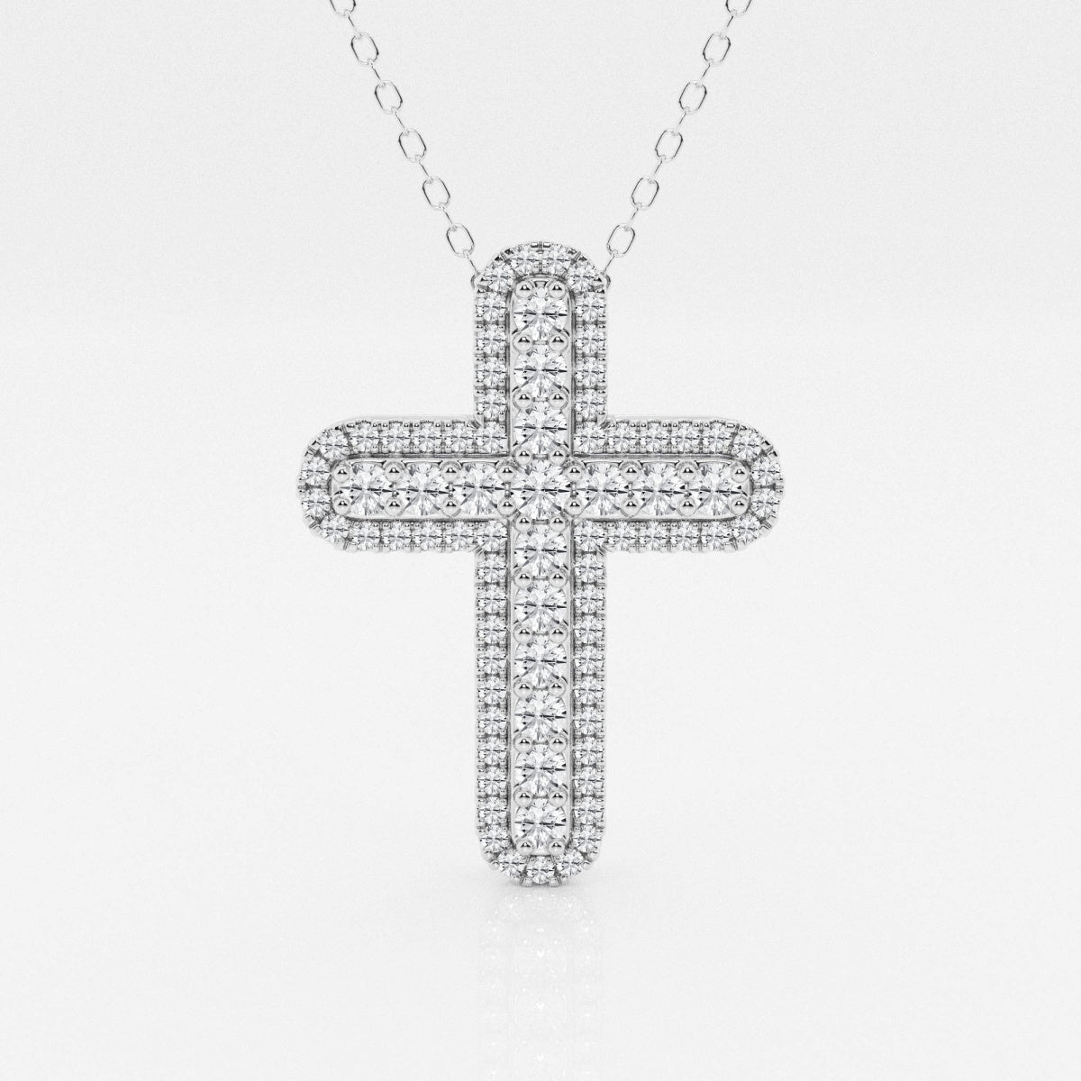 0.76 TCW Round Moissanite Diamond Cross Necklace - farrellouise