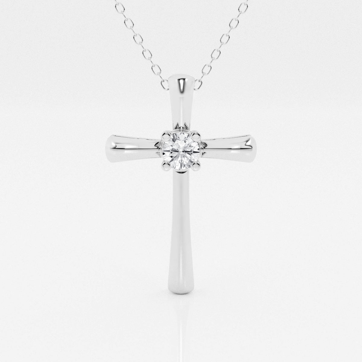 0.24 CT Round Moissanite Diamond Cross Necklace - farrellouise