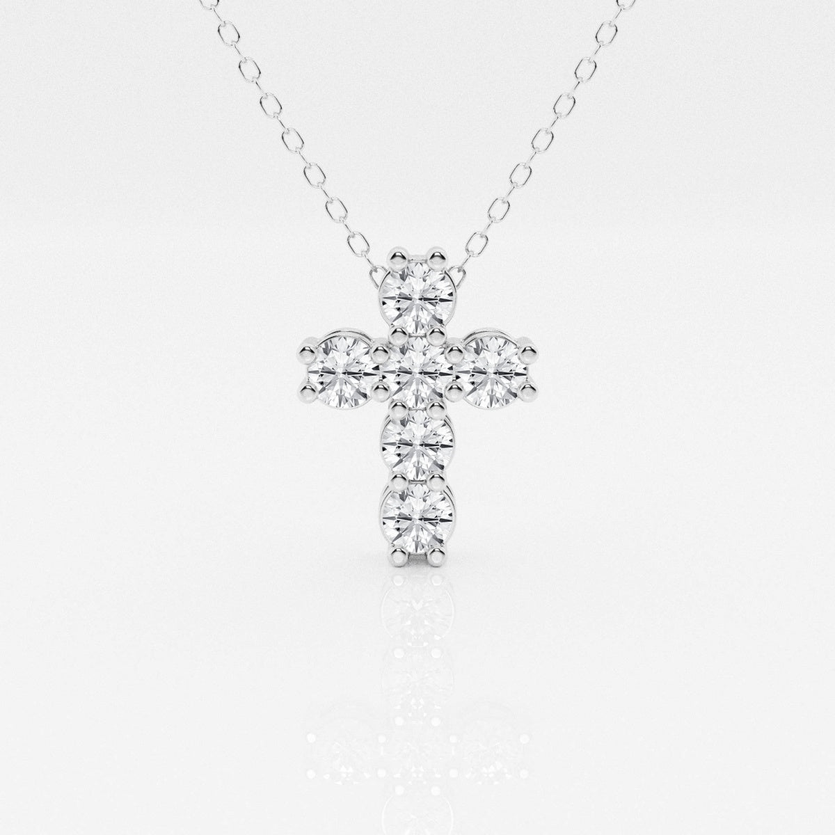 1.01 TCW Round Moissanite Diamond Cross Necklace - farrellouise