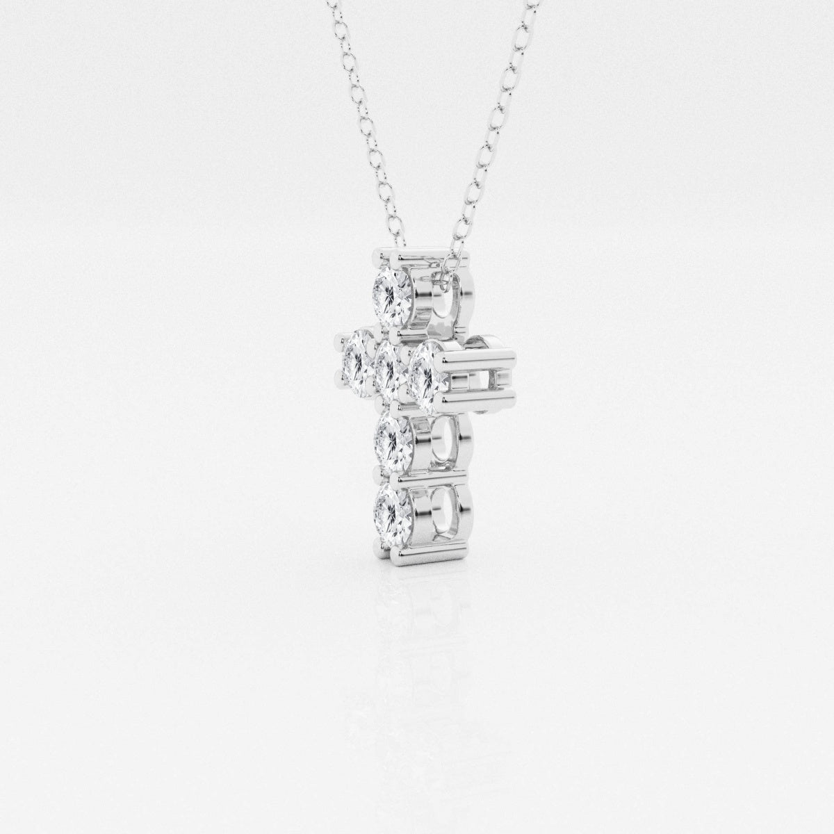 1.01 TCW Round Moissanite Diamond Cross Necklace - farrellouise