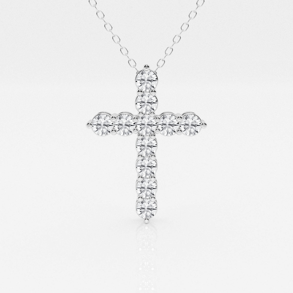 1.0 TCW Round Moissanite Diamond Cross Necklace - farrellouise
