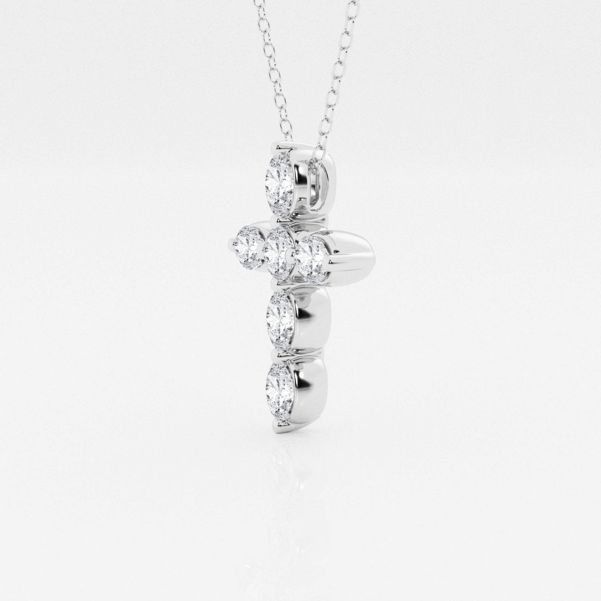 1.0 TCW Round & Oval Moissanite Diamond Cross Necklace - farrellouise