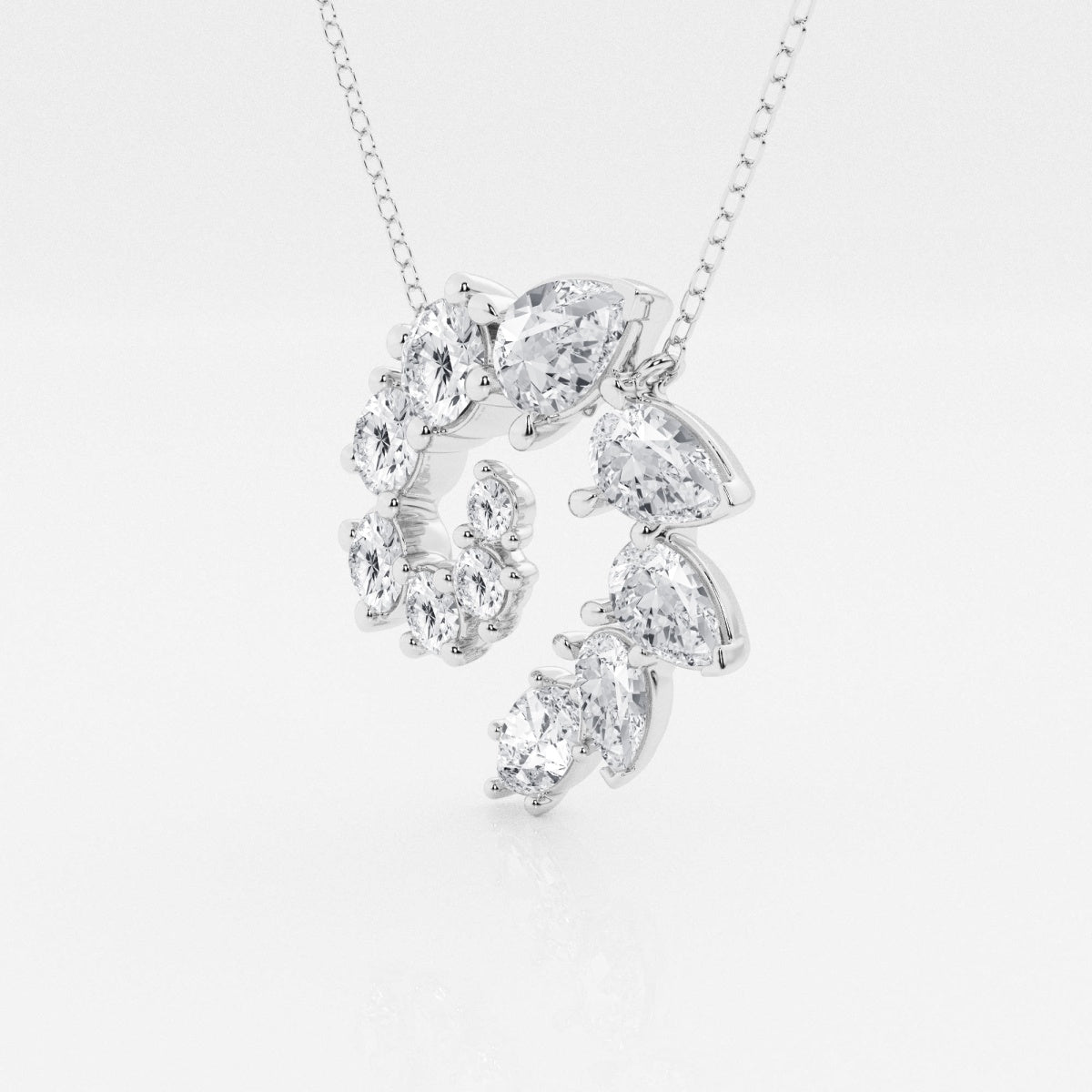 3.6 TCW Round, Marquise & Pear Moissanite Diamond Swirl Necklace - farrellouise