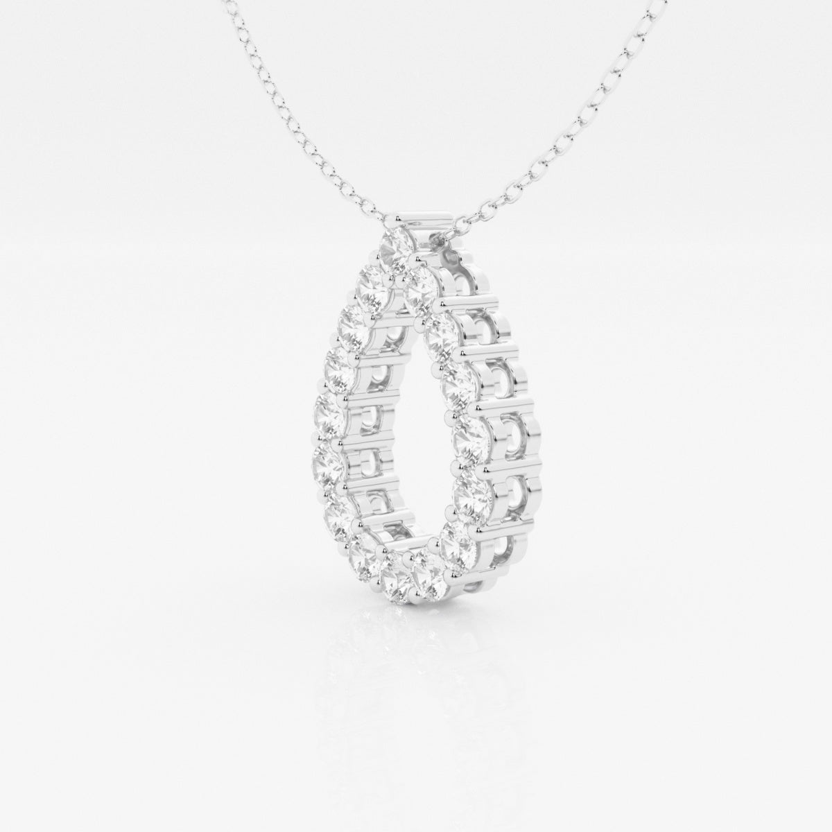 1.0 TCW Round Moissanite Diamond Pear Shape Pendant Necklace - farrellouise