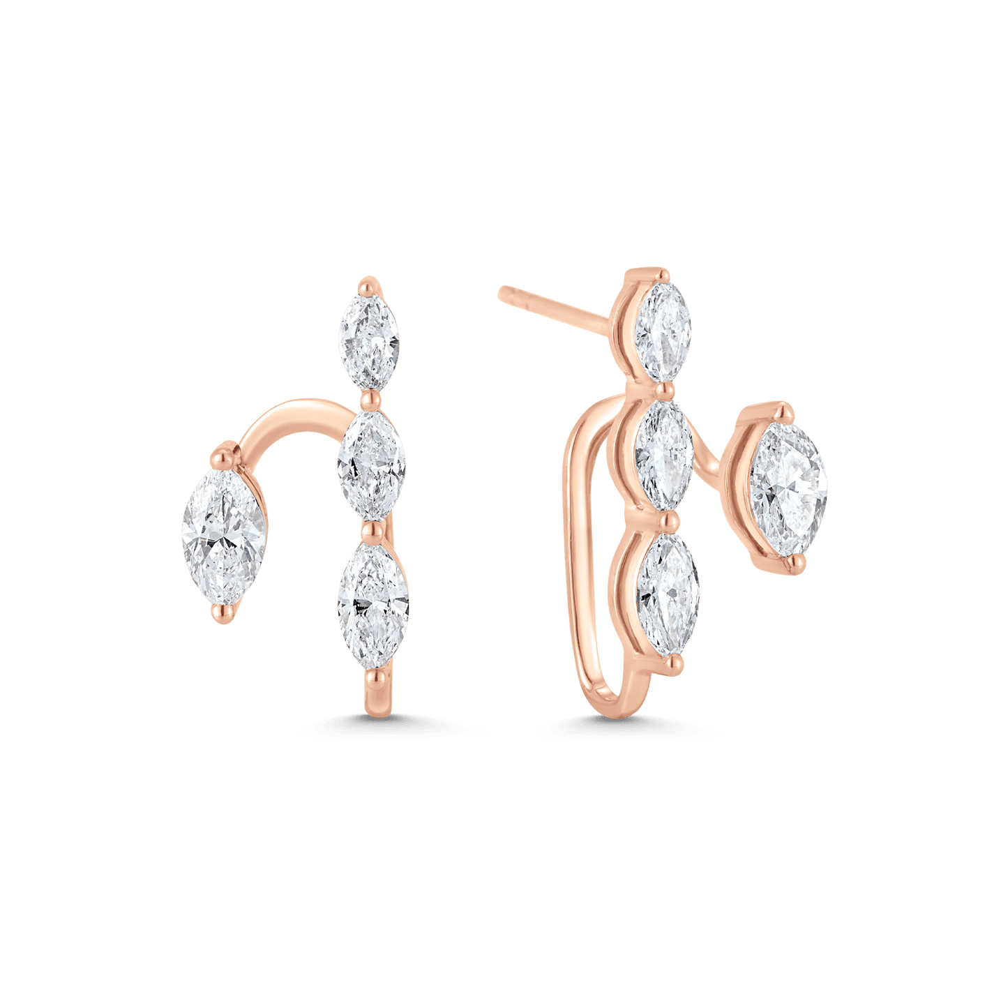 1.17 TCW Round Moissanite Diamond Ear Jacket Earrings - farrellouise